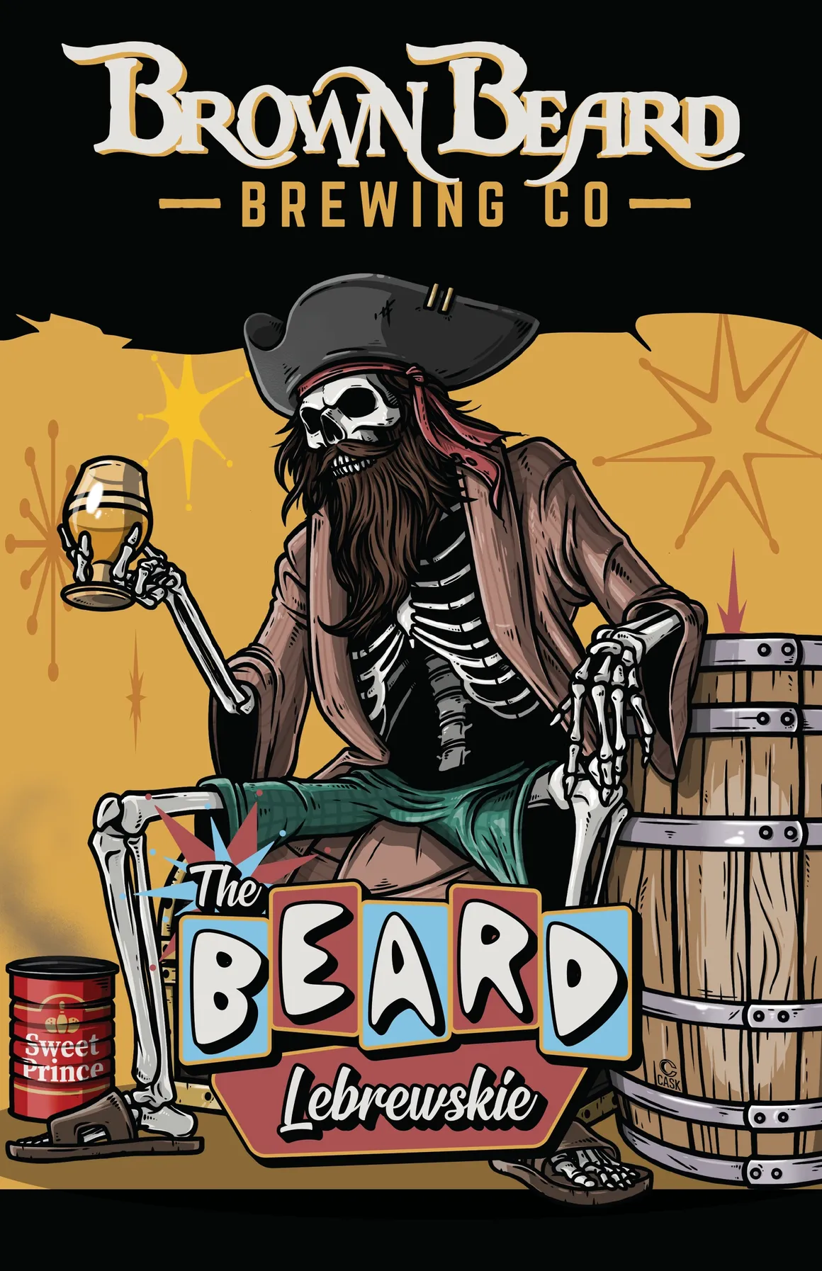 The Beard Lebrewskie Brown Beard beer label artwork
